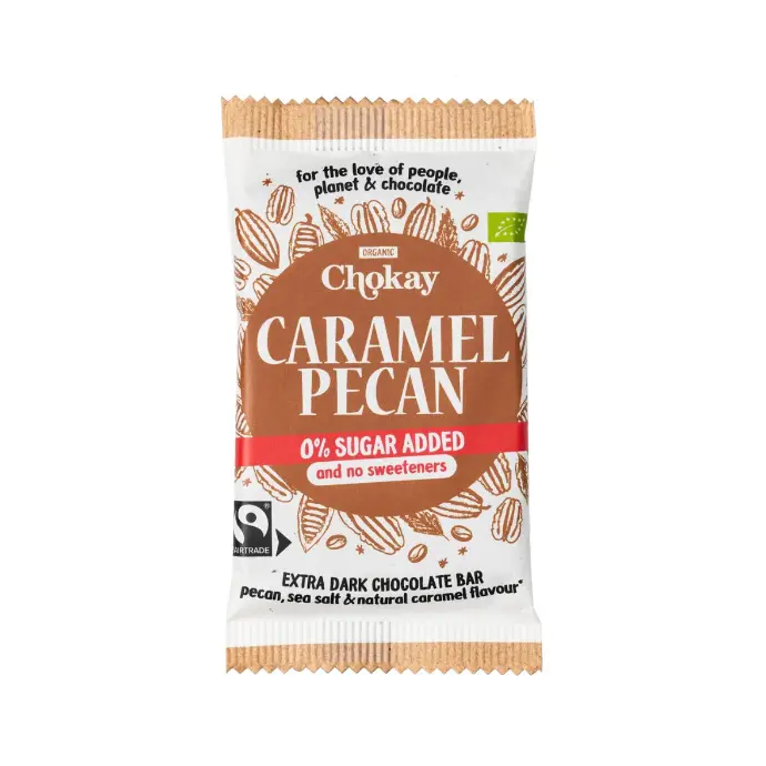 Chocolat noir bio noix de pécan, sel de mer & caramel, Chokay